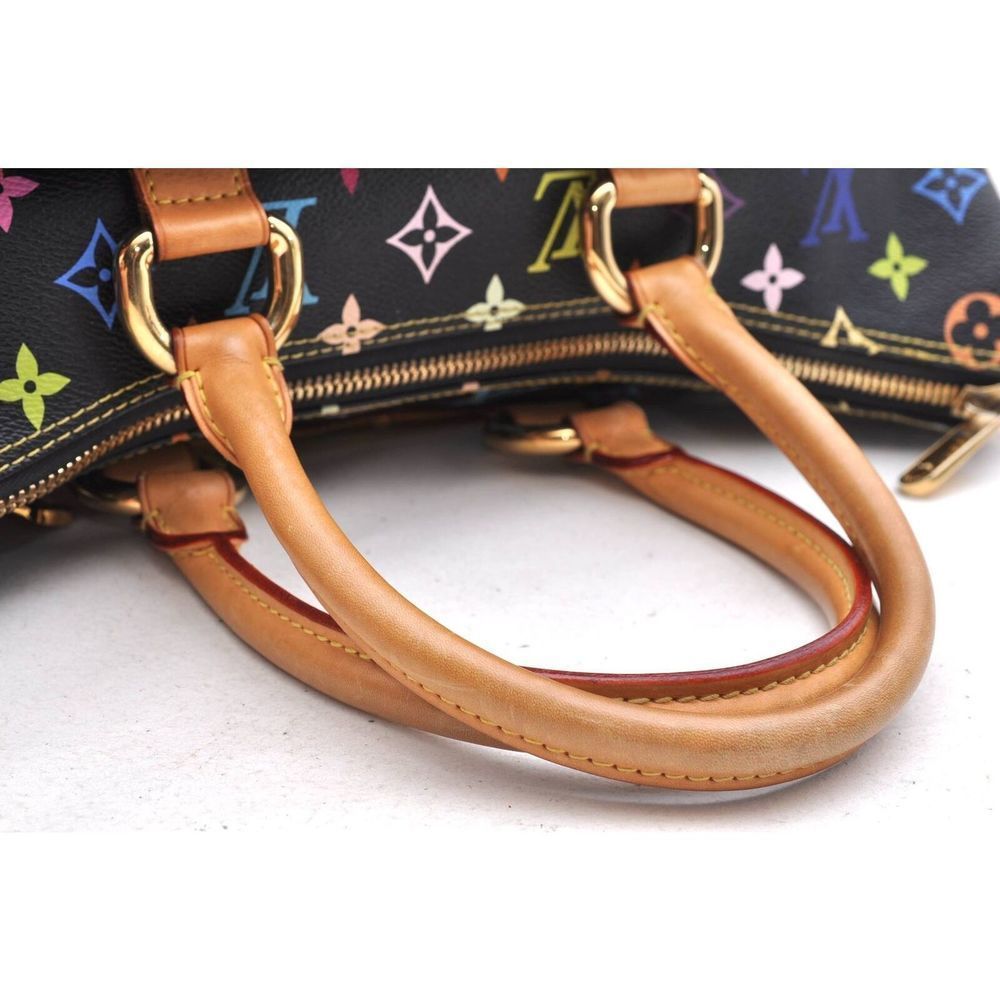 Auth Louis Vuitton Monogram Multicolor Rita 2way Hand Bag Black - Picture 4 of 12